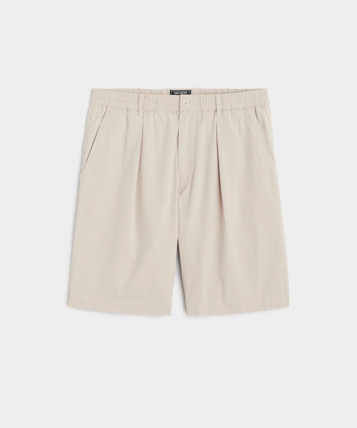 10" Relaxed Seersucker Bermuda Short in Stone