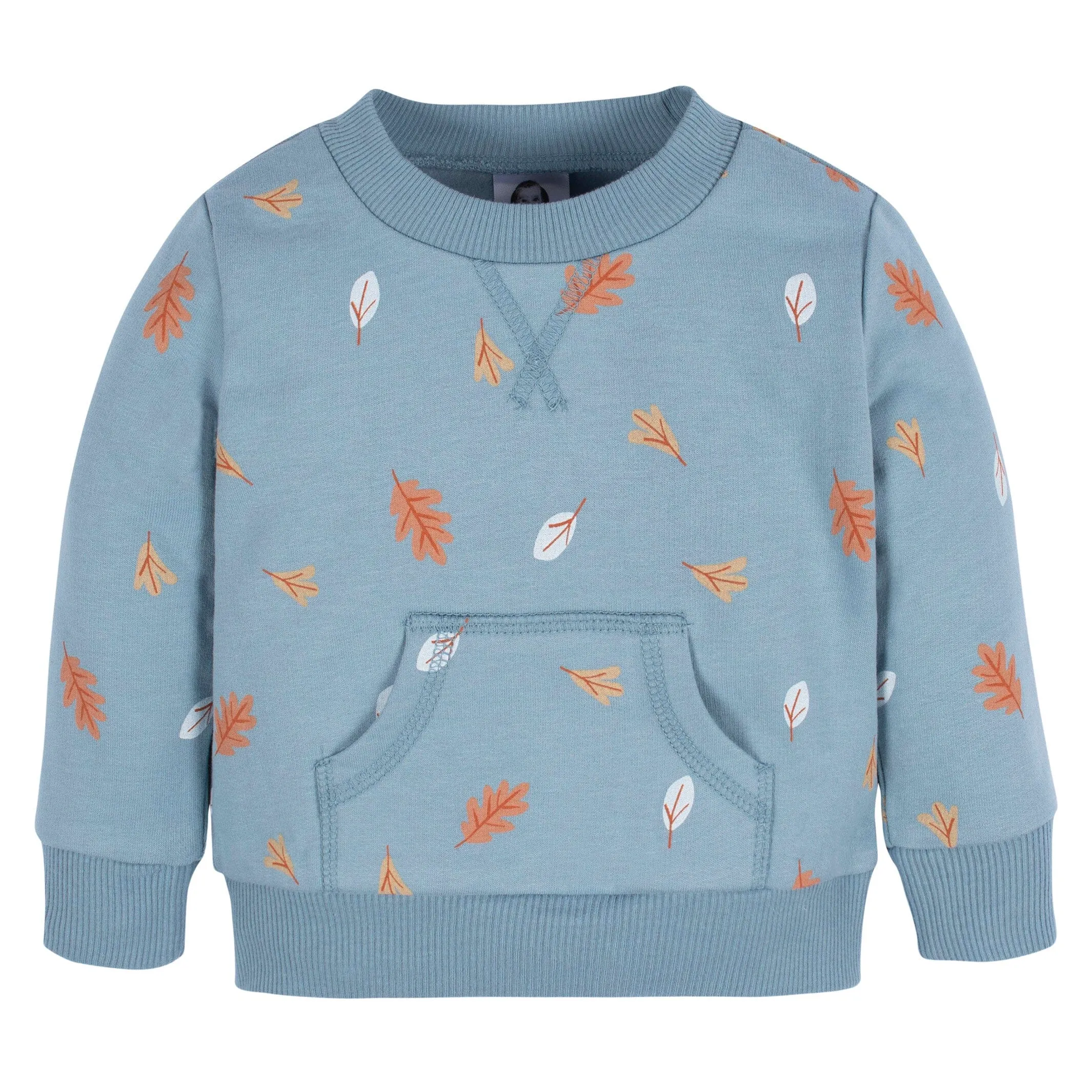 2-Piece Baby & Toddler Boys Blue Leaves Sweatshirt & Pant Set