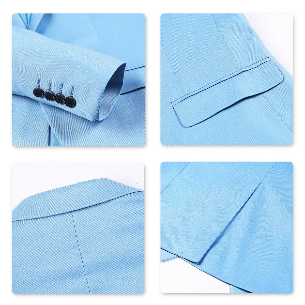 2-Piece Slim Fit Simple Designed LightBlue Suit