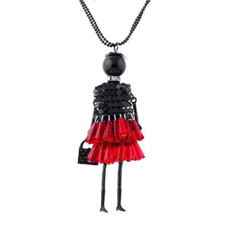 2016 Brand doll Pendant Necklace Dress Doll Necklaces & Pendants Maxi collares Women Gift collier Statement Necklace Dropship