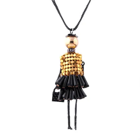 2016 Brand doll Pendant Necklace Dress Doll Necklaces & Pendants Maxi collares Women Gift collier Statement Necklace Dropship