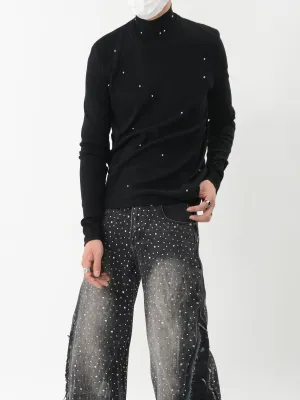 【24s Nov.】Metallic Pearl Embellished Bottoming Shirt