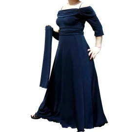 3/4 Sleeve Ruched Dance or Event Dress