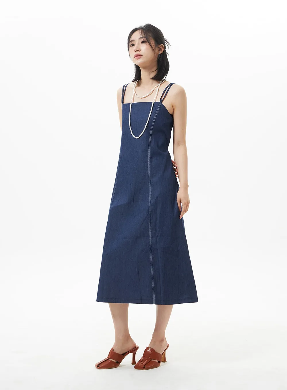 A-Line Denim Maxi Dress OA320