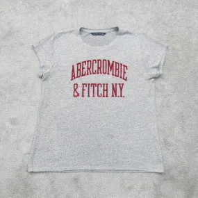 Abercrombie & Fitch Womens Graphic T Shirt Top Short Sleeves Heather Gray Size M