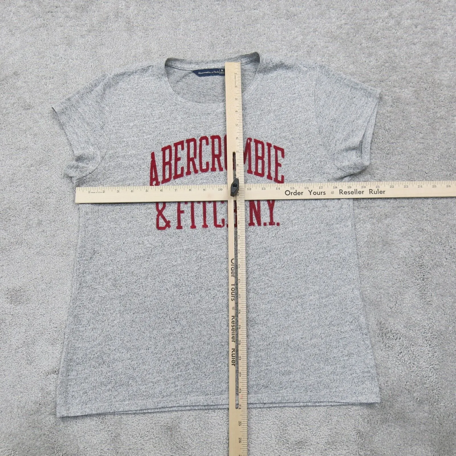 Abercrombie & Fitch Womens Graphic T Shirt Top Short Sleeves Heather Gray Size M