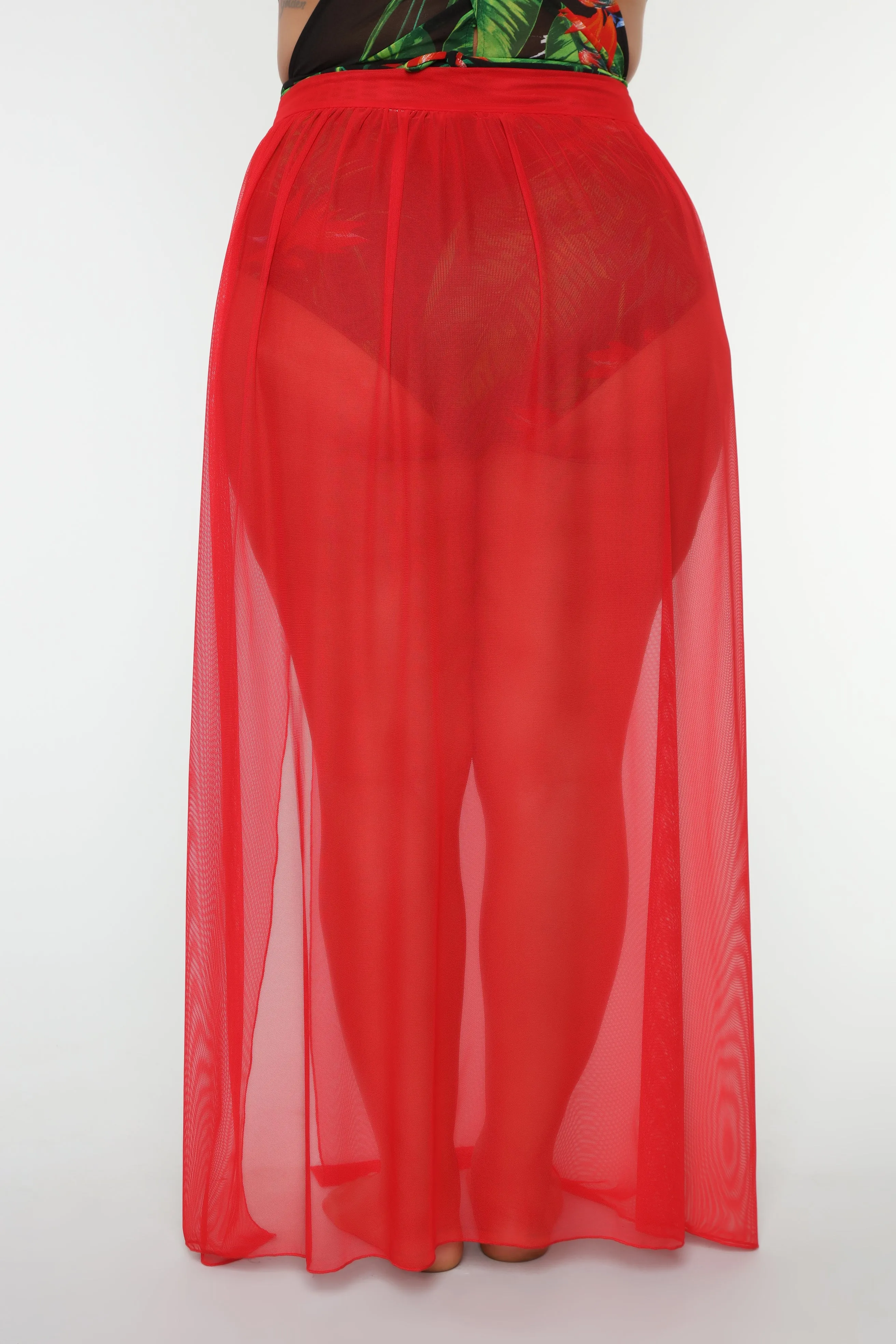 Adorn By You Cover Up Skirt - Red