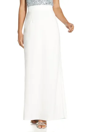 Adrianna Papell elastic waist slit back long crepe skirt