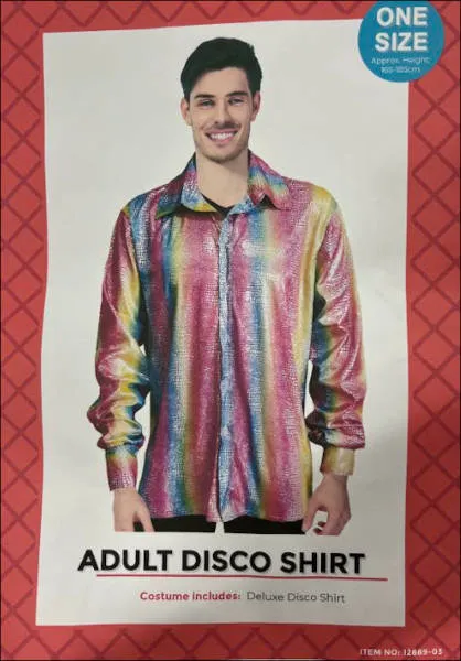 Adult 70s Disco Shirt - Rainbow