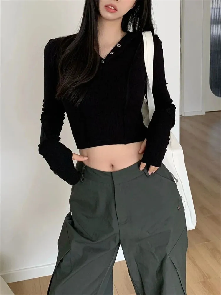 Advbridge  American Women's High Waisted Straight Grey Pants Summer High Street Loose Versatile Casual Wide Leg Mop Pants Female