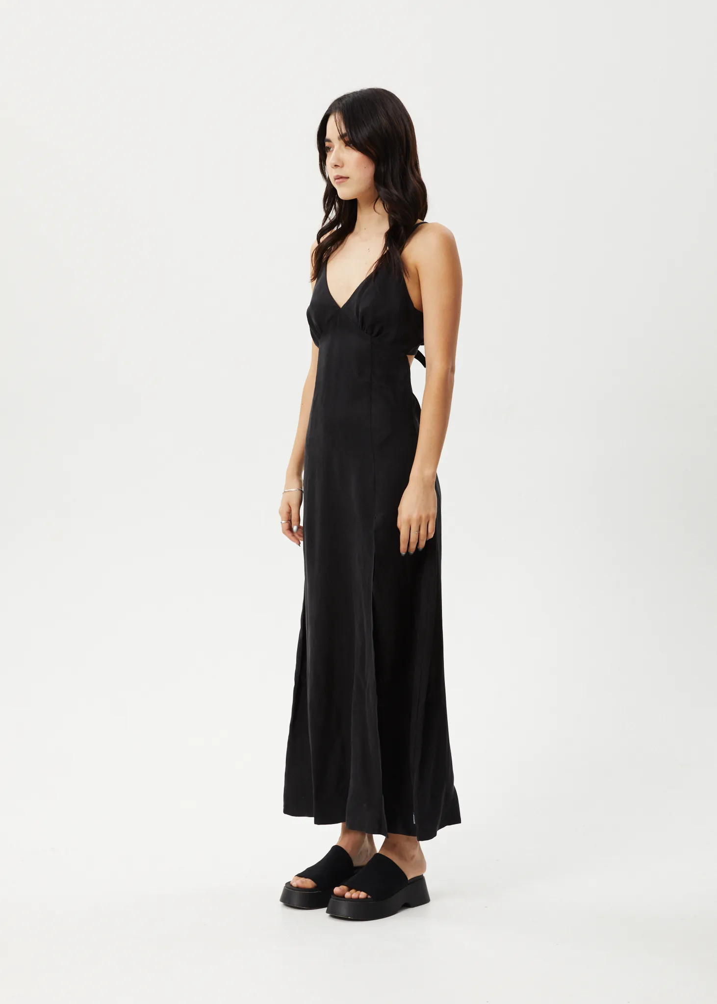 AFENDS Womens Grace - Cupro Maxi Dress - Black