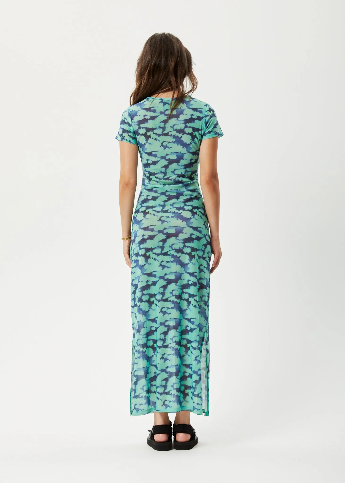 AFENDS Womens Liquid - Sheer Maxi Dress - Jade Floral