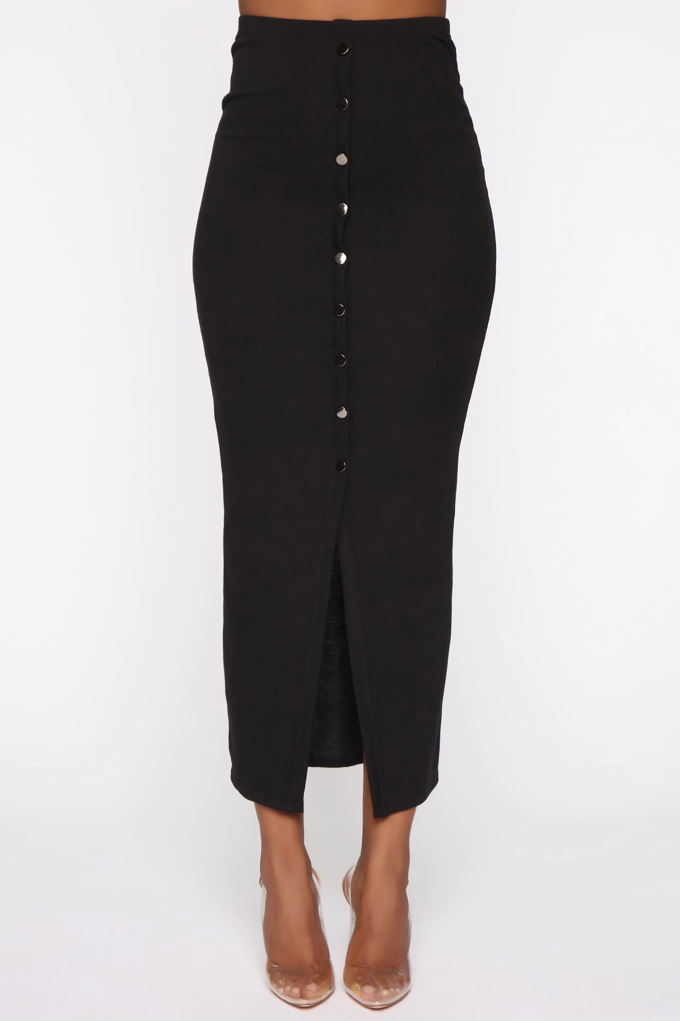 All The Way Up Maxi Skirt - Black