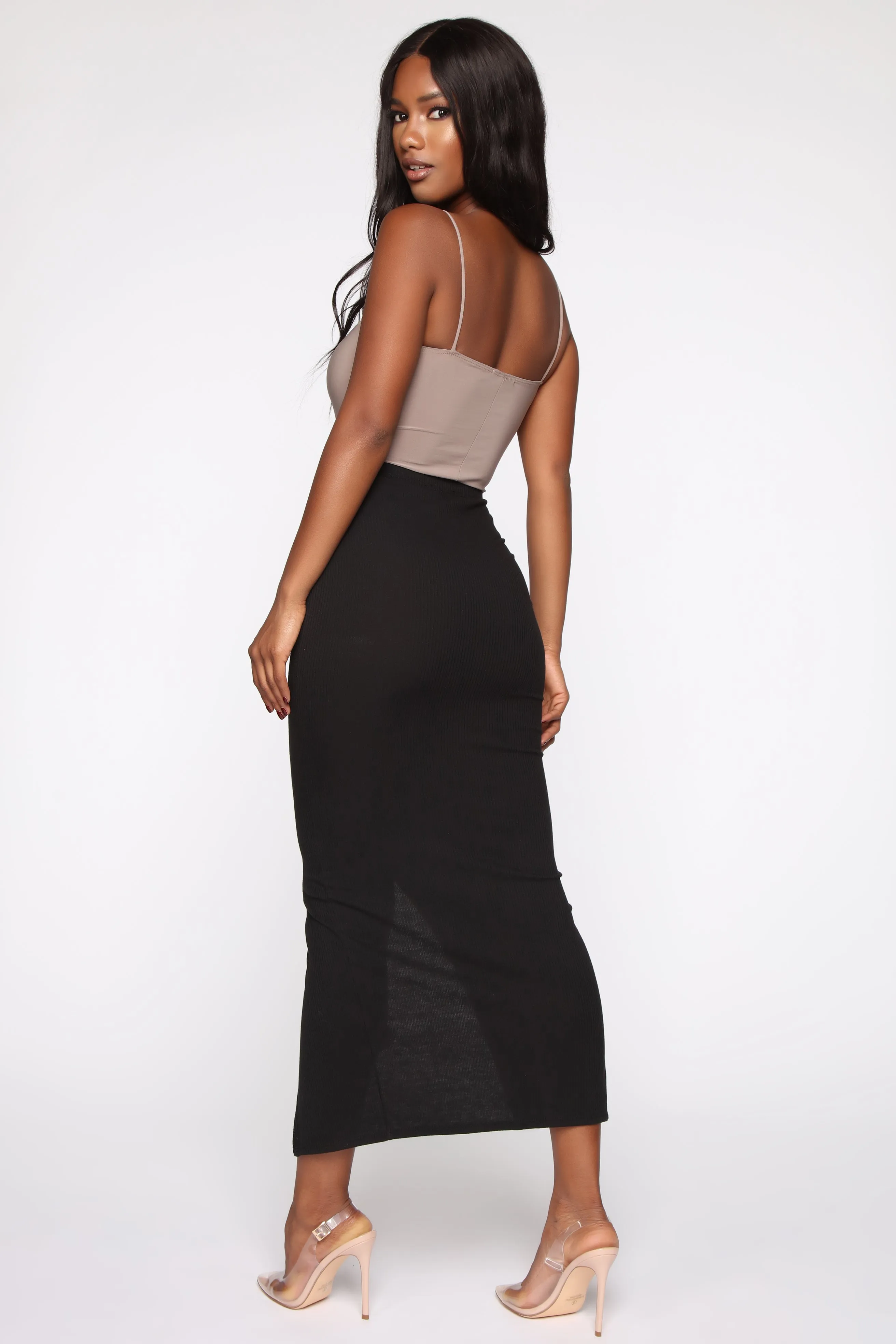 All The Way Up Maxi Skirt - Black