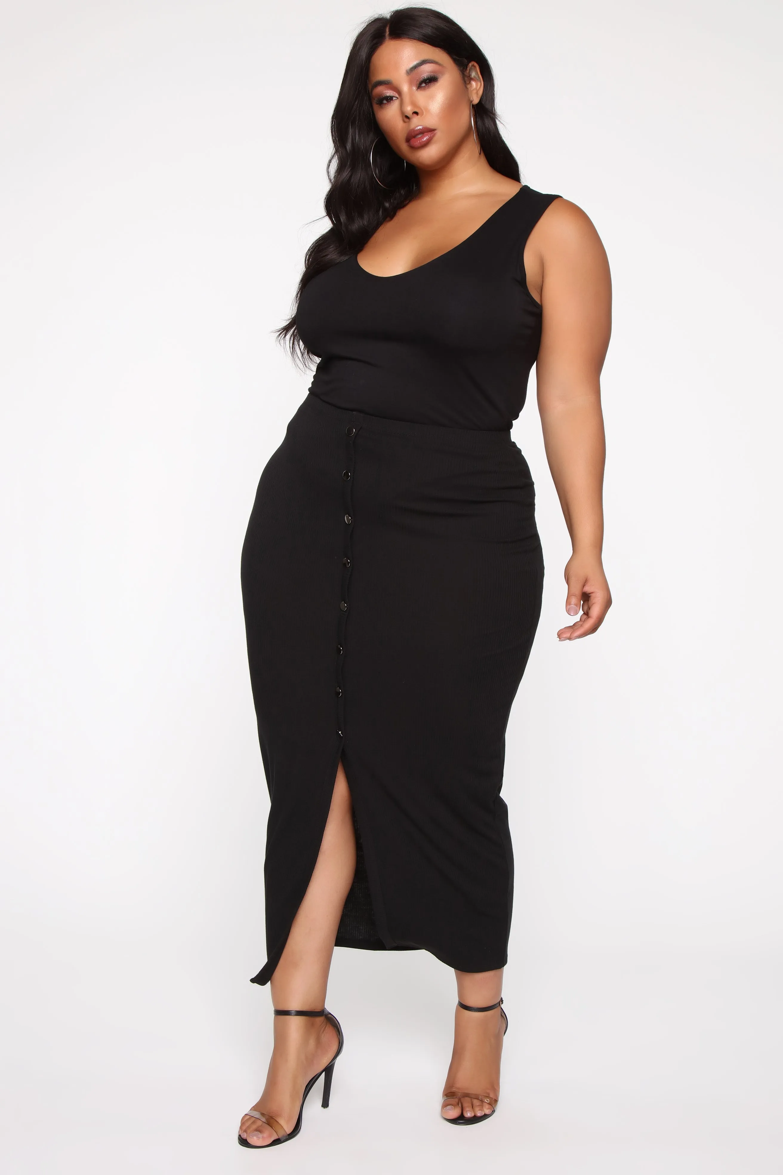 All The Way Up Maxi Skirt - Black