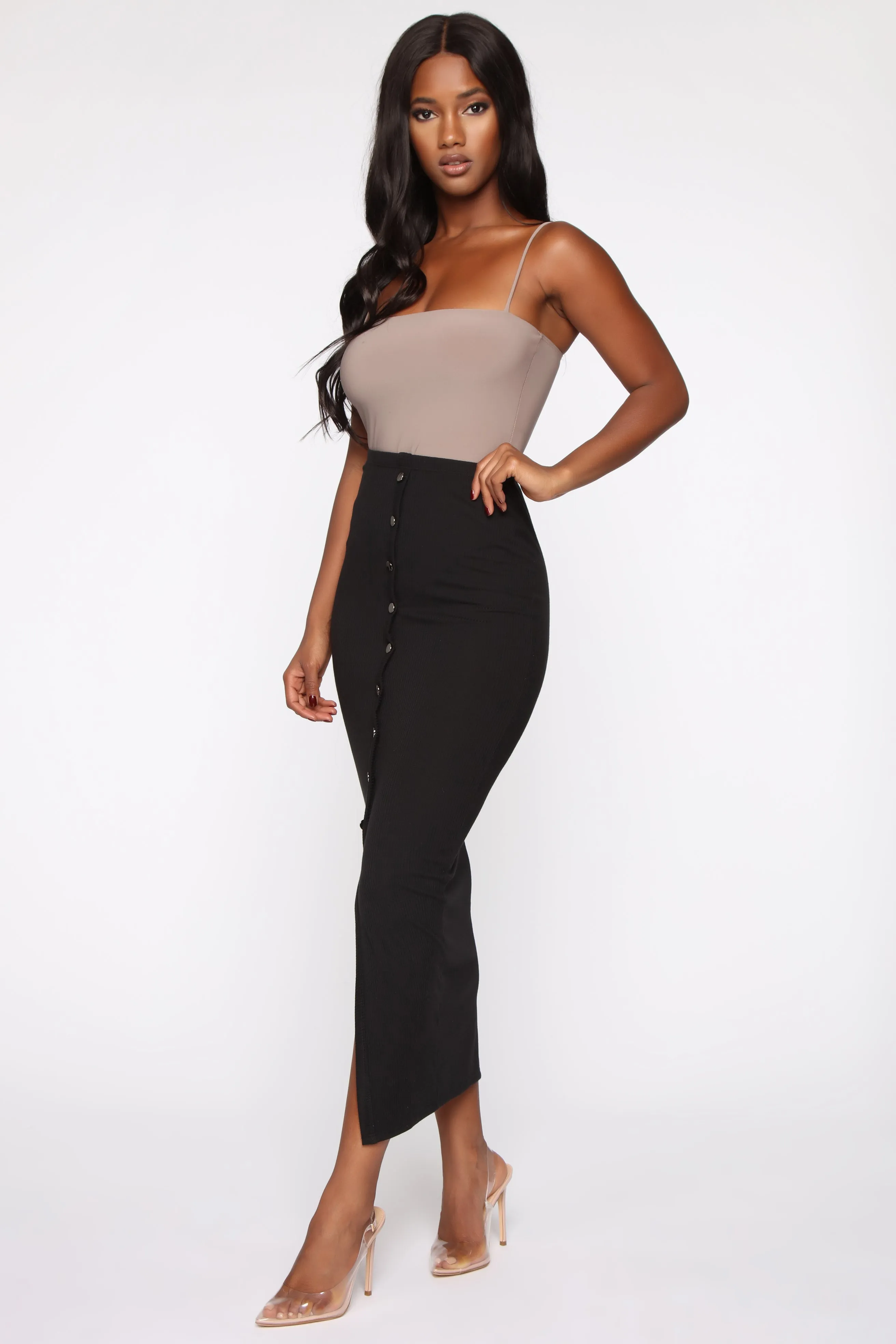 All The Way Up Maxi Skirt - Black