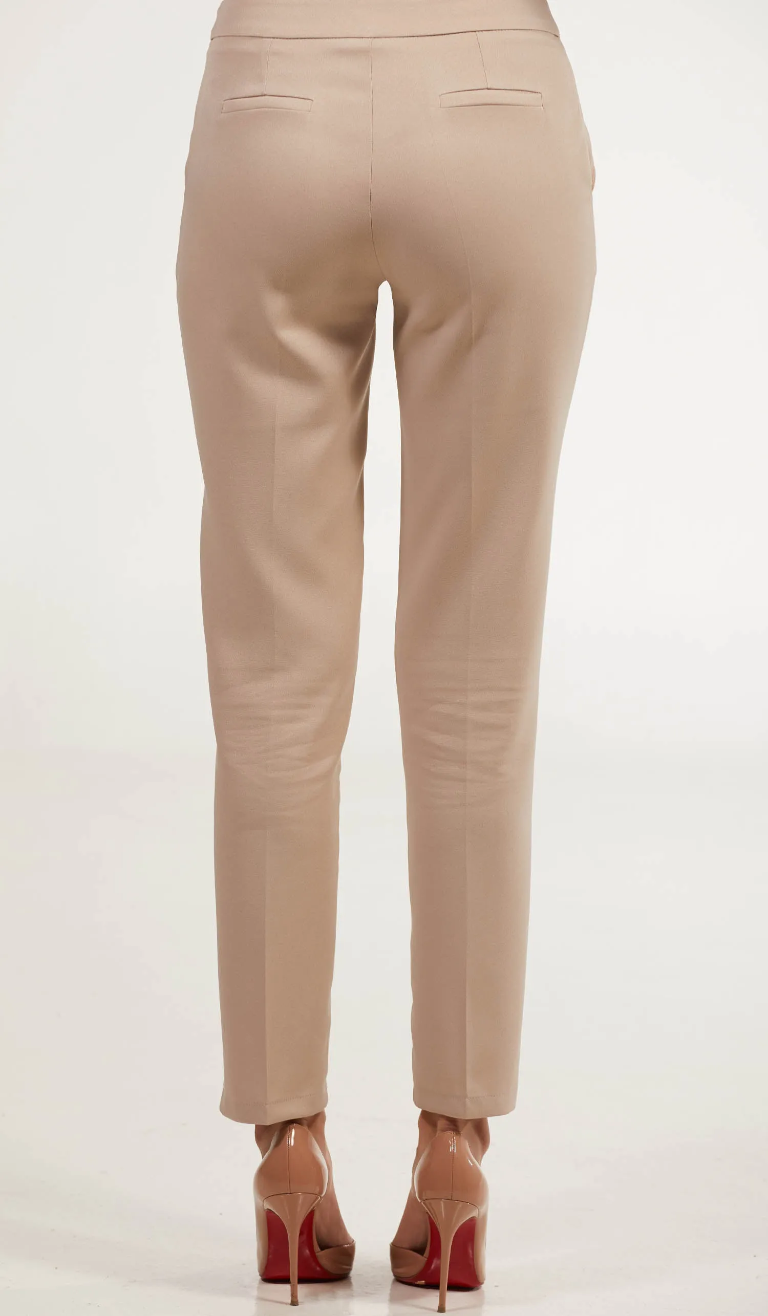 Alma Tailored Stretch Cigarette Pants - Nude