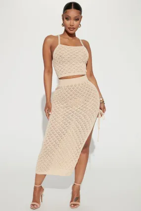 Alondra Crochet Maxi Skirt - Sand