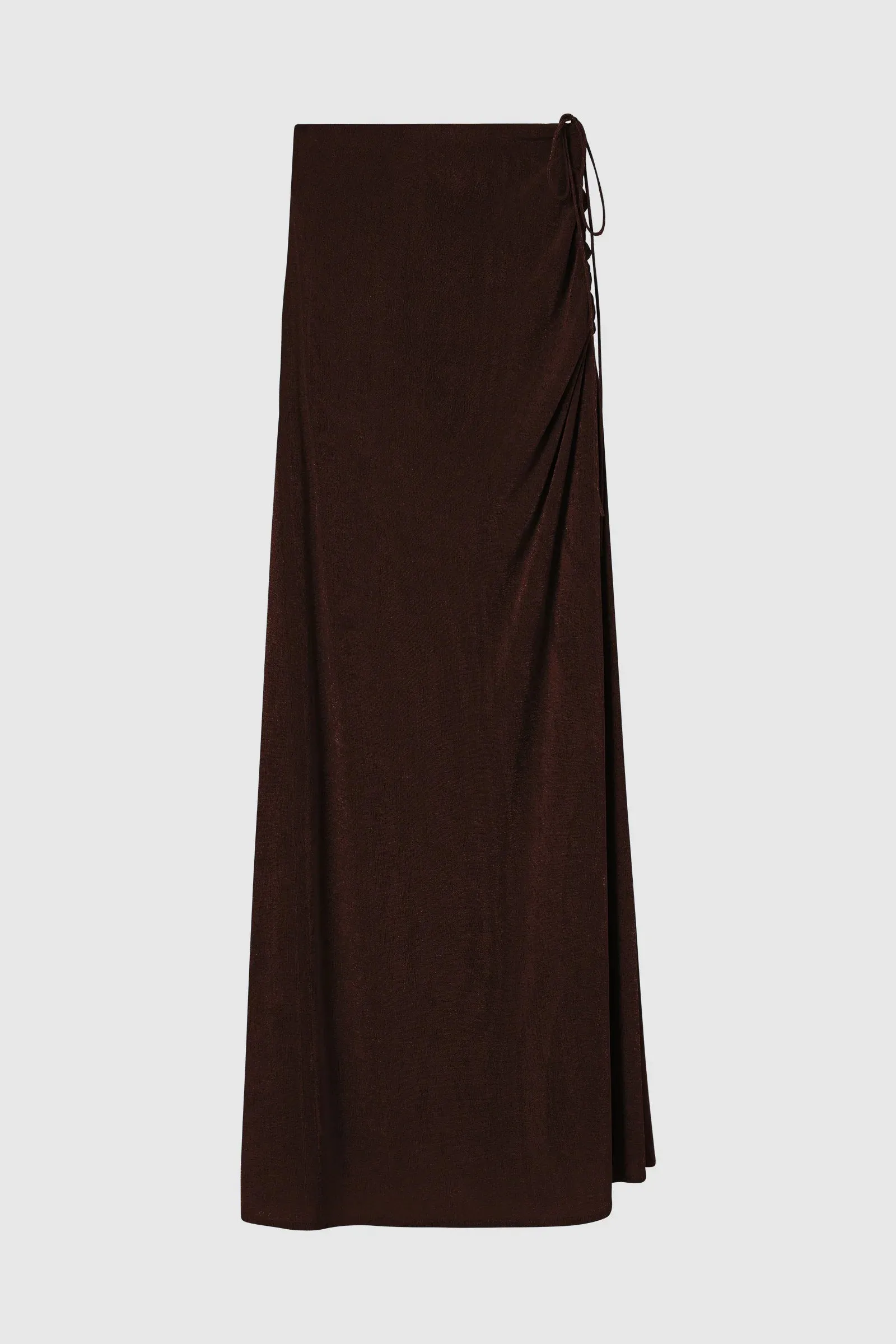 Alyssa Jersey Midi Skirt in Dark Coffee