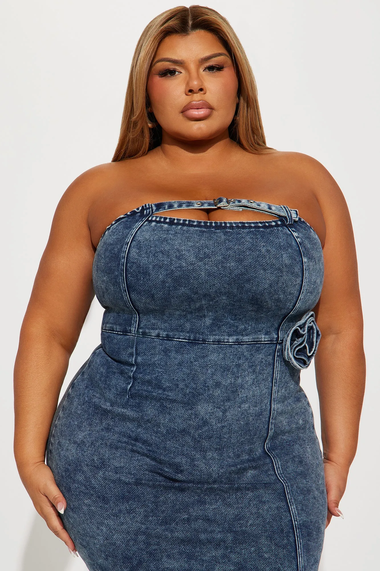 Atlanta Denim Maxi Dress - Blue