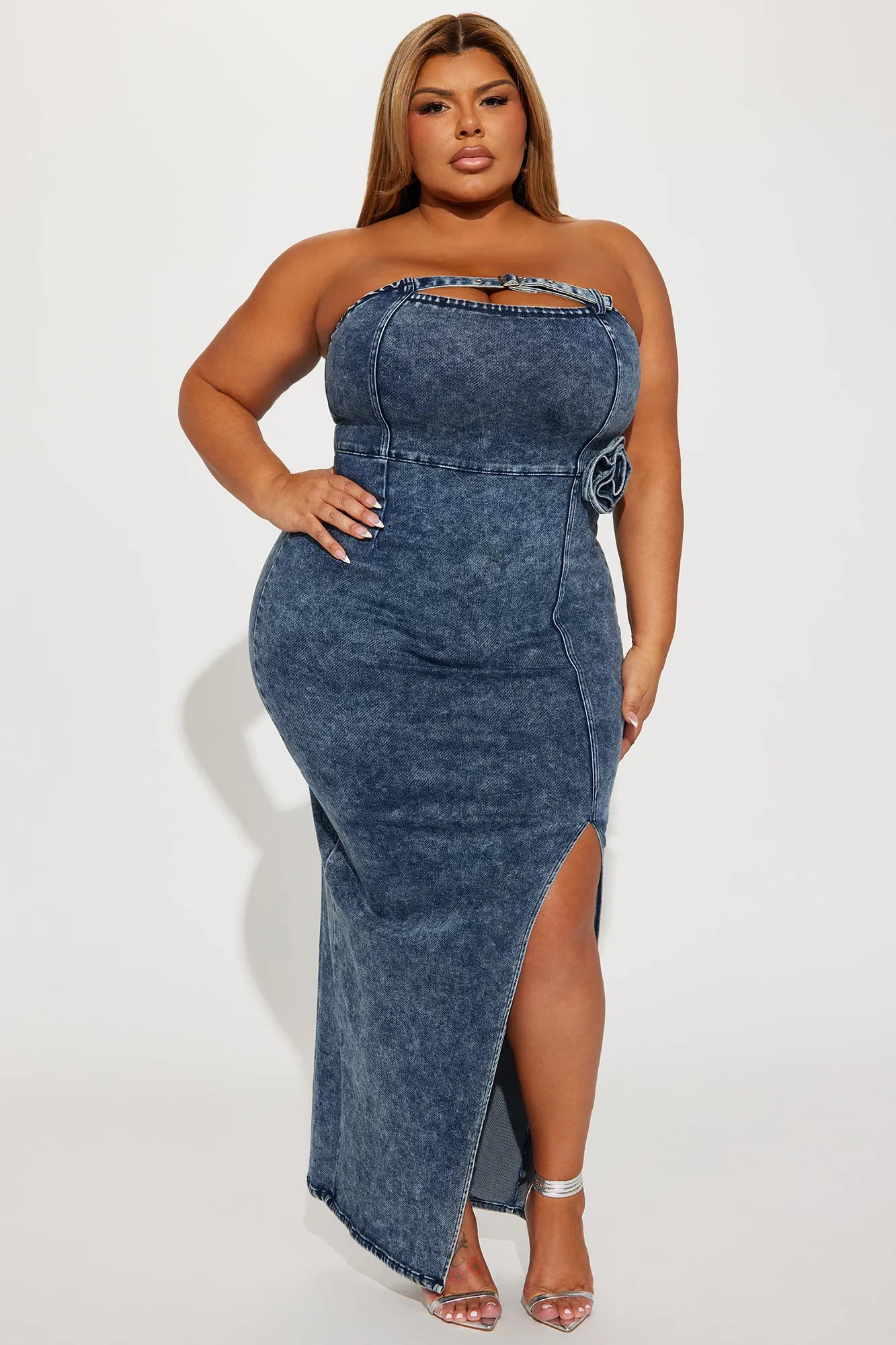 Atlanta Denim Maxi Dress - Blue