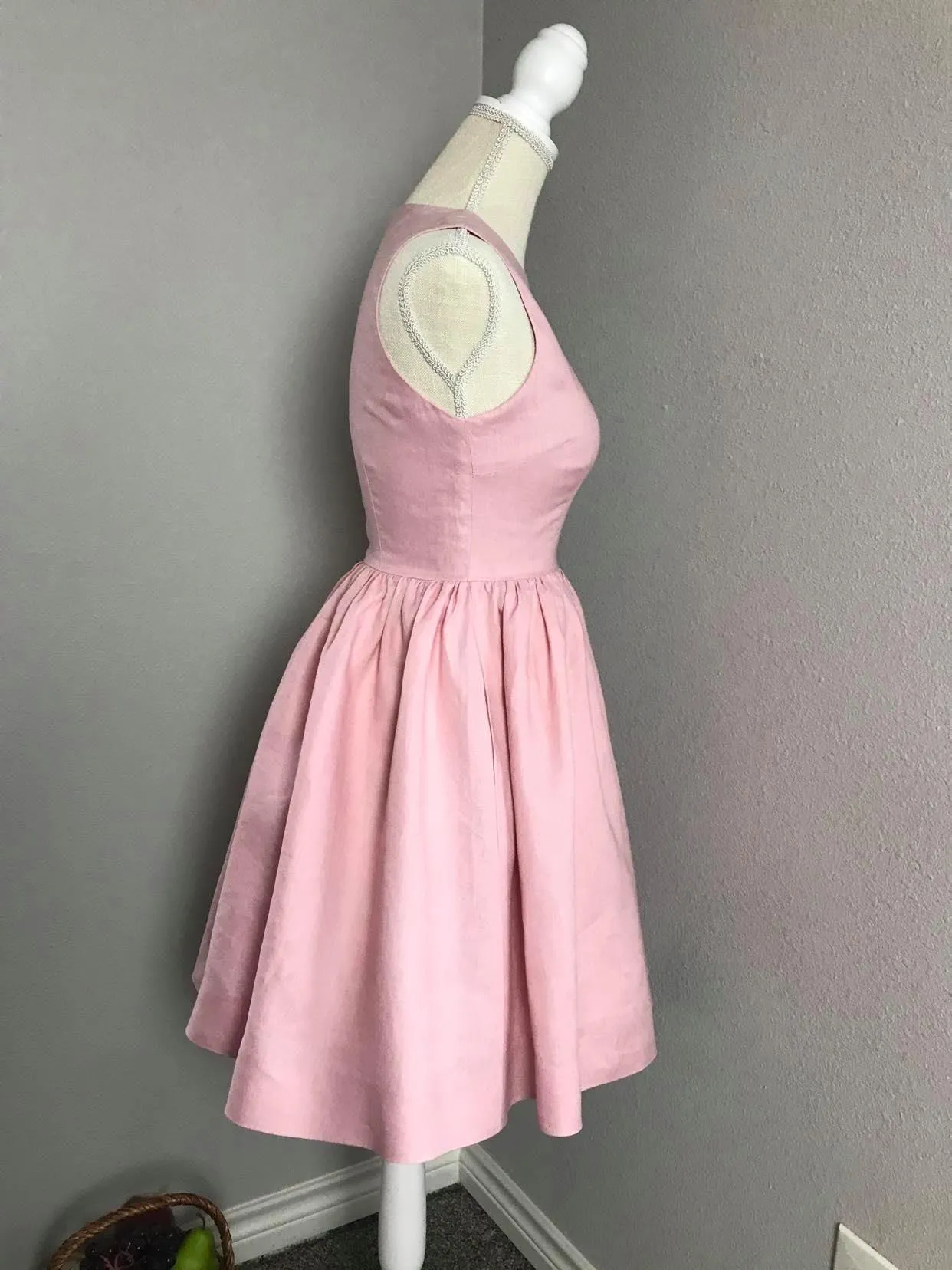 Audrey Dress in Powder Pink cotton size S