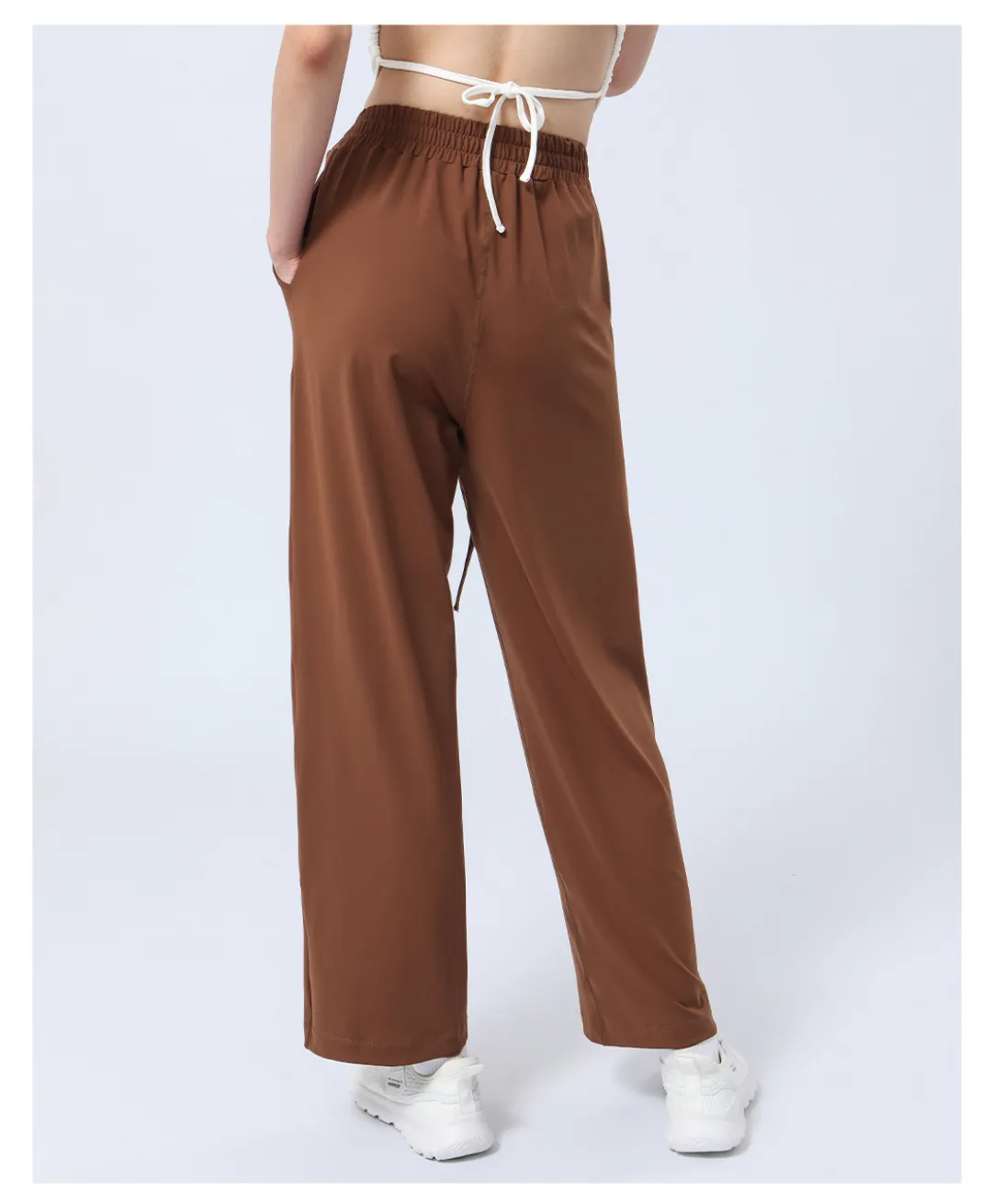 Autumn Winter High Waist Yoga Wide Leg Pants Drawstring Elastic Drooping Straight Pants Loose Slimming Casual Pants