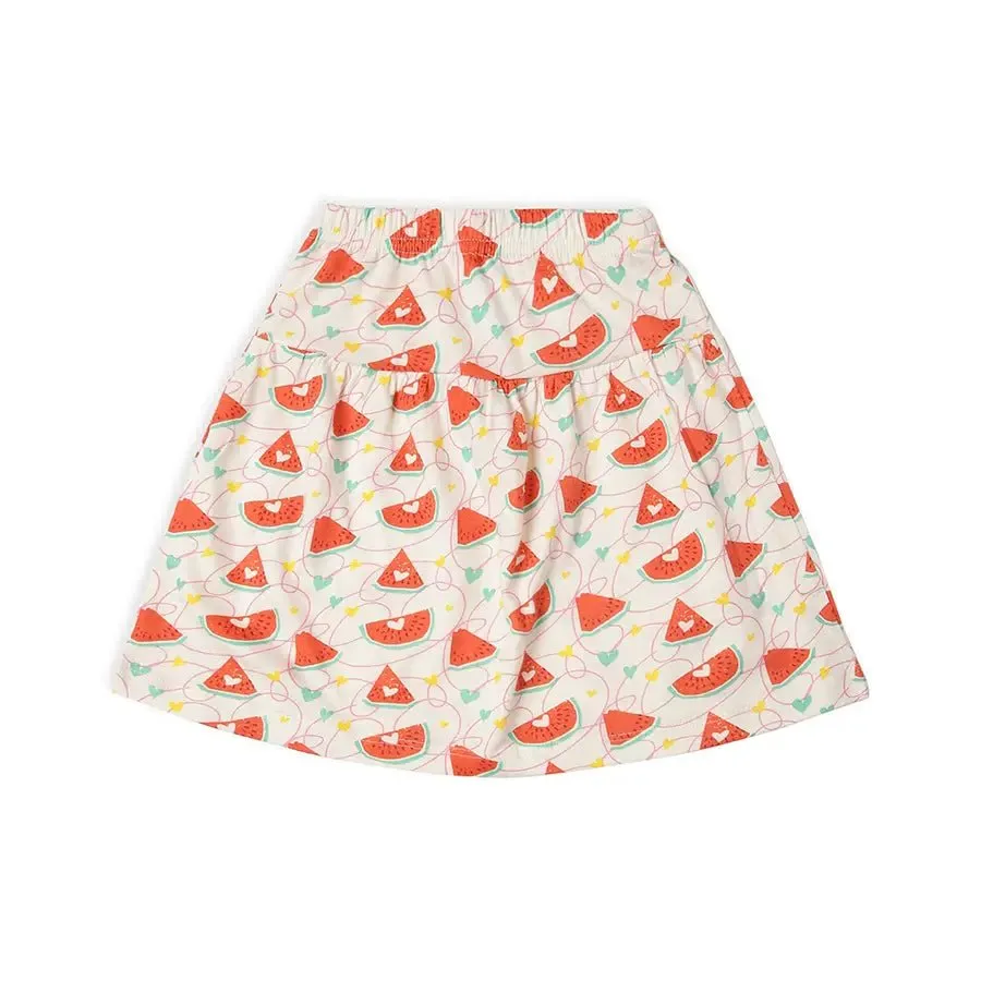 Baby Girl Skirt & T-shirt with Watermelon Print