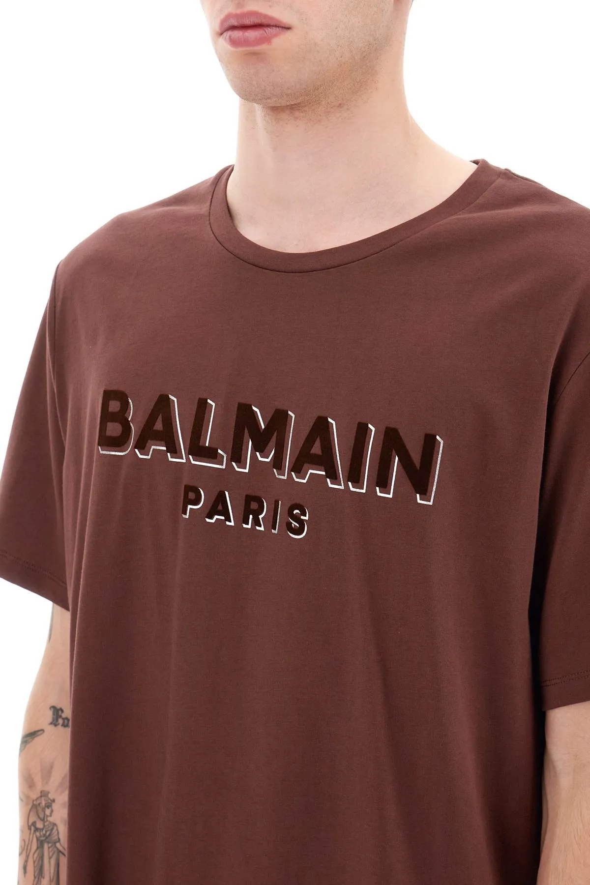 Balmain flocked logo t-shirt