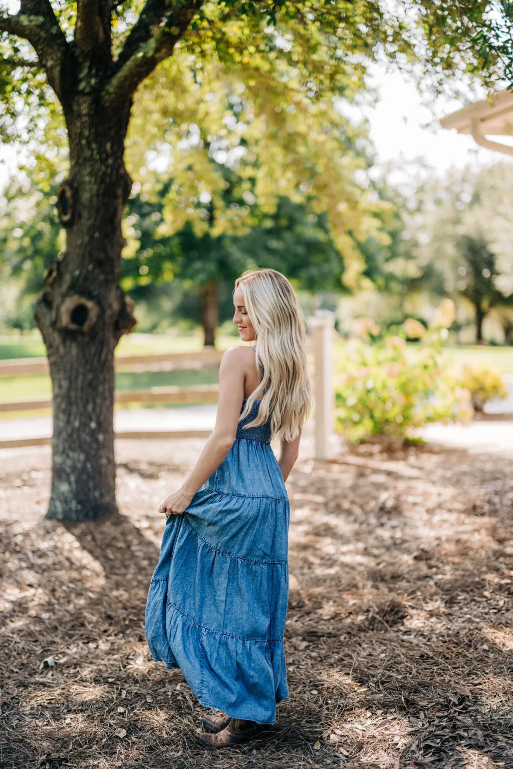 Balos Chambray Midi Dress - Washed Chambray