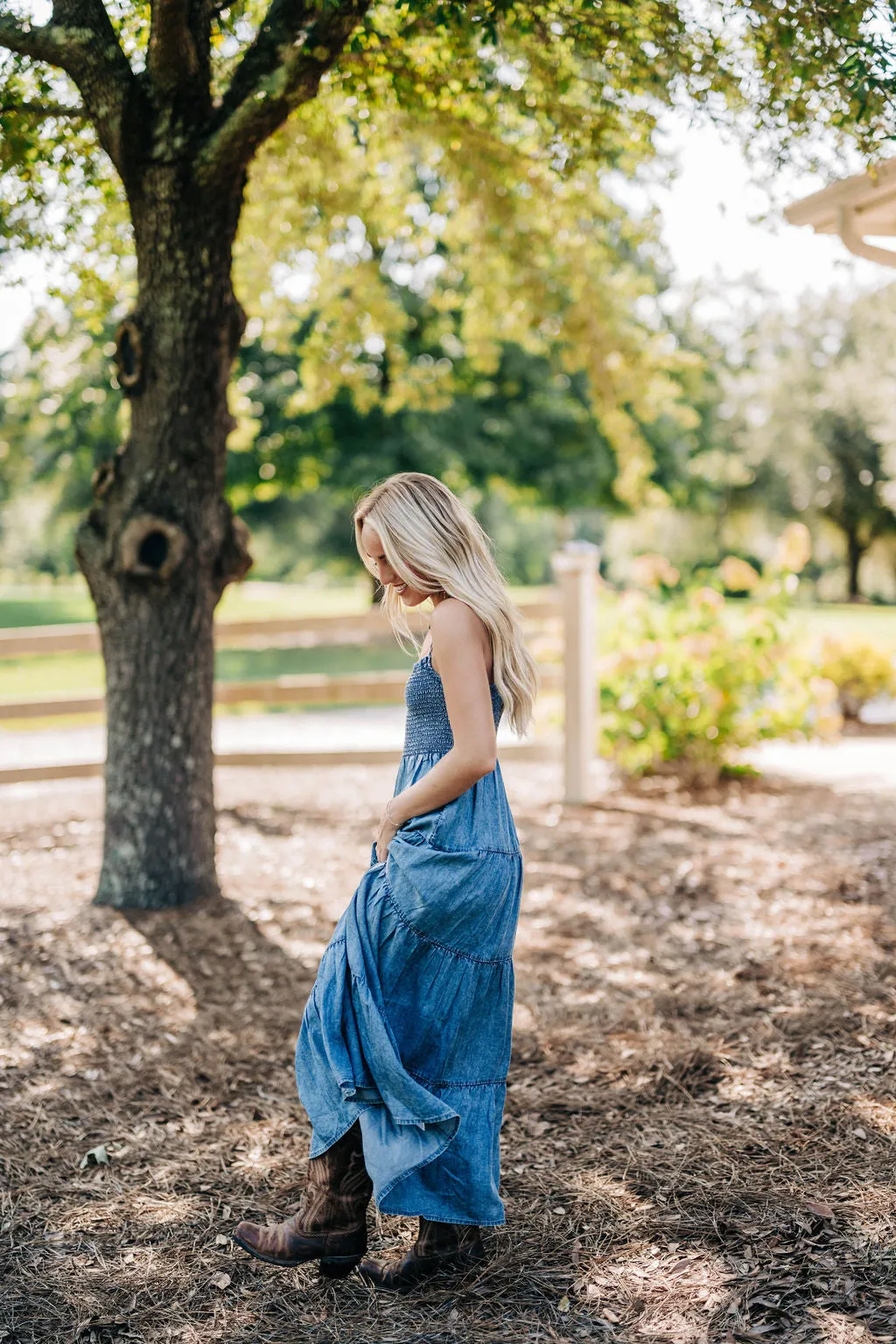 Balos Chambray Midi Dress - Washed Chambray