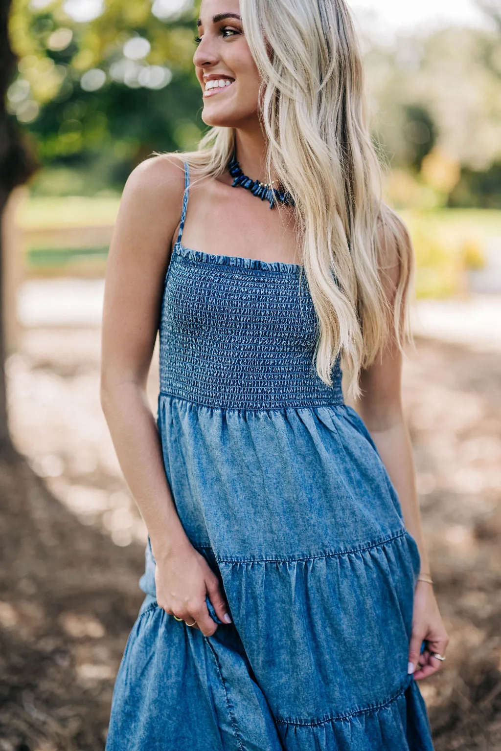 Balos Chambray Midi Dress - Washed Chambray