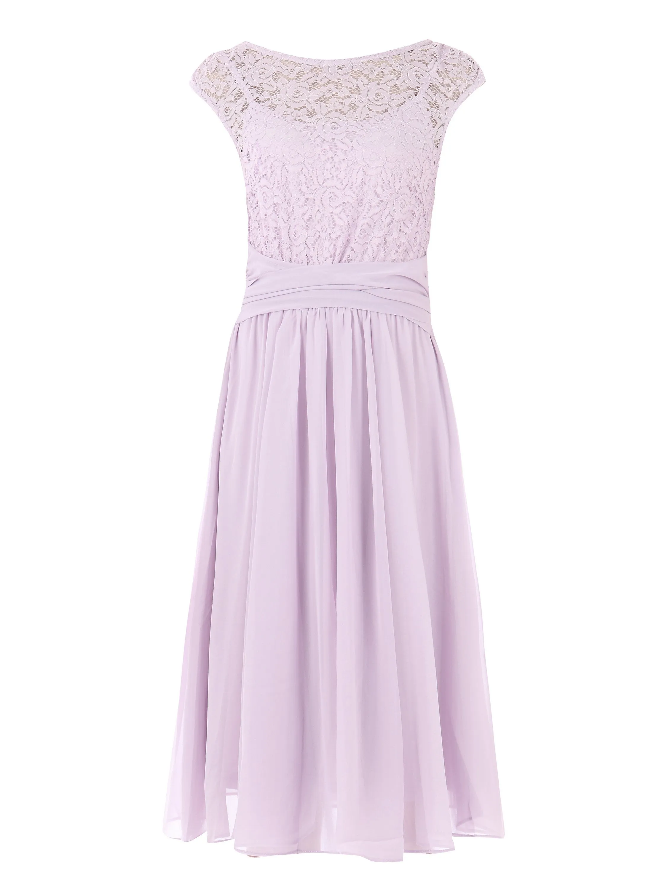 Basia Floral Lace Midi Dress, Lilac