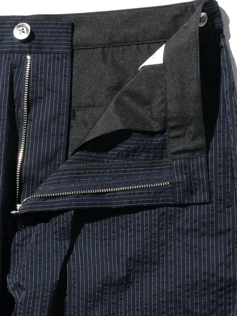 Beams Plus Wide Seersucker Navy Stripe Pants