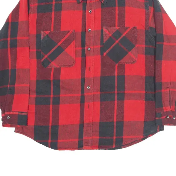 BIG MAC St Johns Bay Flannel Shirt Red 90s Check Long Sleeve Mens XL