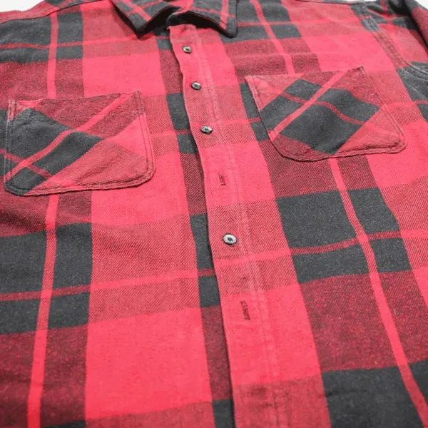 BIG MAC St Johns Bay Flannel Shirt Red 90s Check Long Sleeve Mens XL