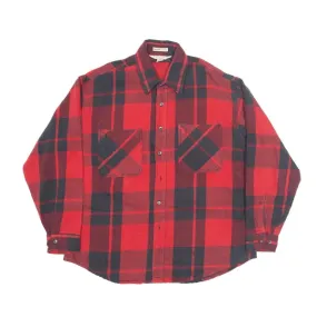 BIG MAC St Johns Bay Flannel Shirt Red 90s Check Long Sleeve Mens XL