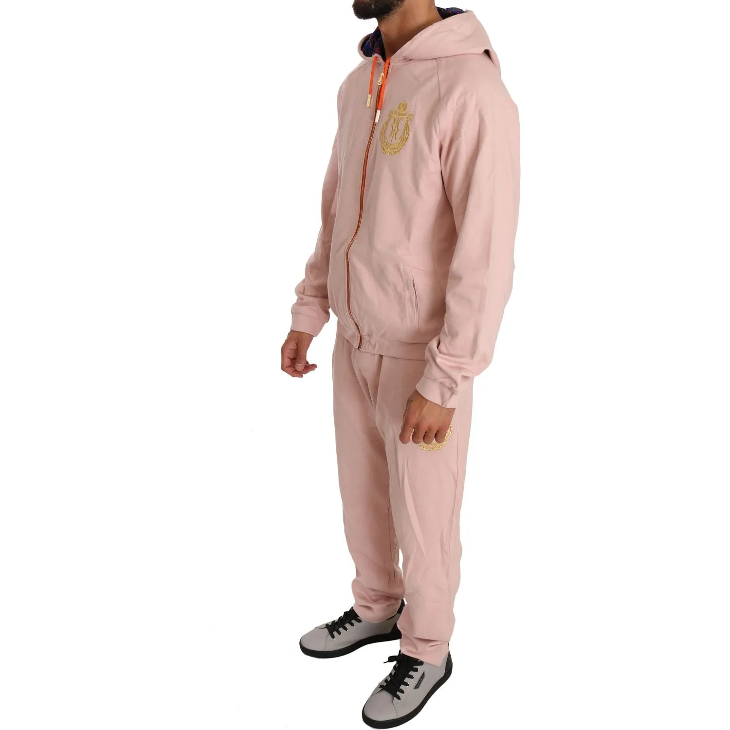 Billionaire Italian Couture Elegant Pink Cotton Sweatsuit Luxury Comfort