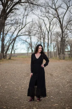 Black boho dress