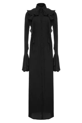 BLACK LONG SHIRT DRESS