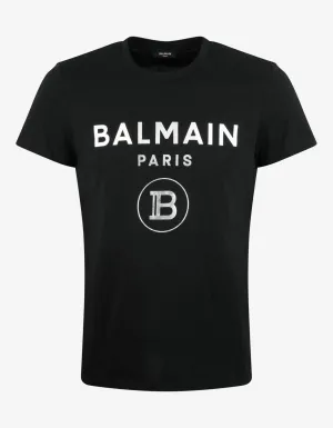 Black Metallic B Logo Print T-Shirt