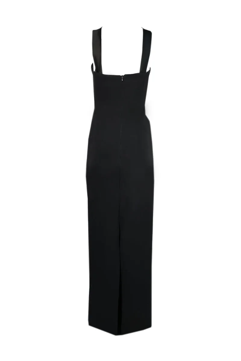 BLACK STONE EMBELLISHED MAXI DRESS