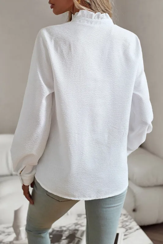 Bliss Button Down Shirt - White