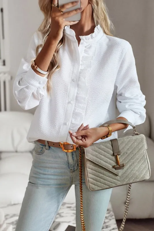 Bliss Button Down Shirt - White