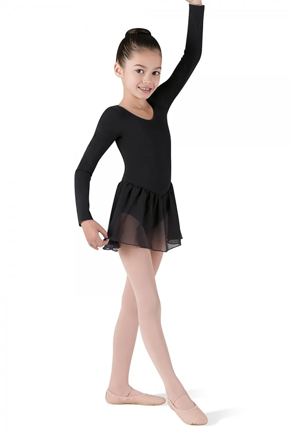 BLOCH CL5309 GIRLS PETAL SKIRTED LONG SLEEVE LEOTARD