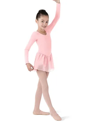 BLOCH CL5309 GIRLS PETAL SKIRTED LONG SLEEVE LEOTARD