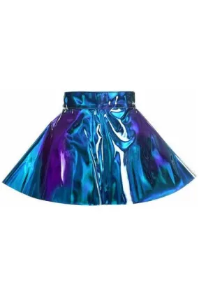 Blue/Teal Holo Skater Skirt