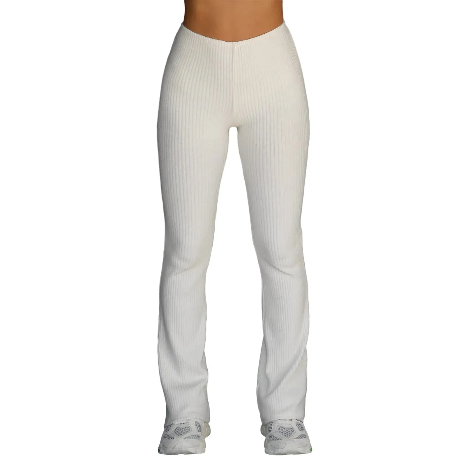 Bootcut High Slim Workout Bell-Bottom Flare Lounge Ribbed Pants