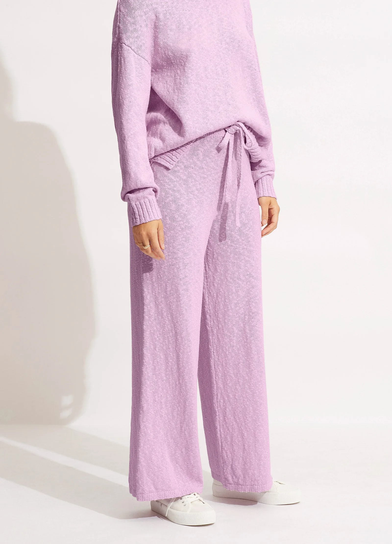 Boucle Knit Pant  - Lilac