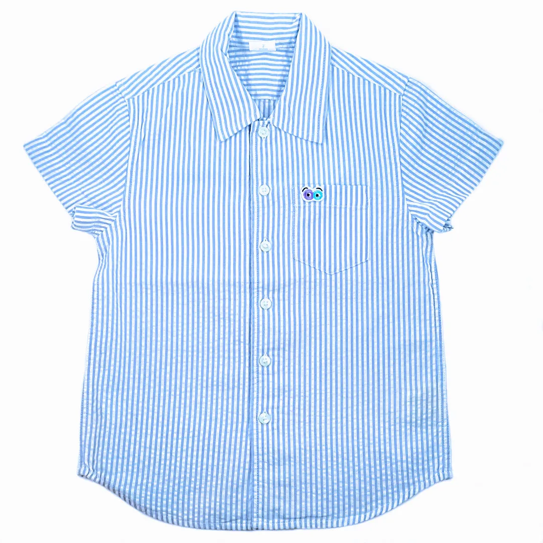 Boys Blue Seersucker Shirt